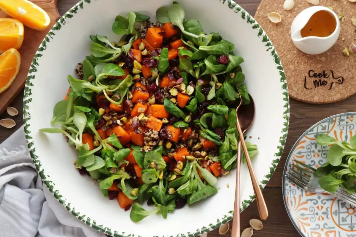 Warm Quinoa Salad with Butternut Squash and Pistachios