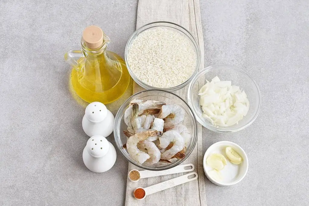 Ingredients for 15 Minute One Pan Shrimp and Rice
