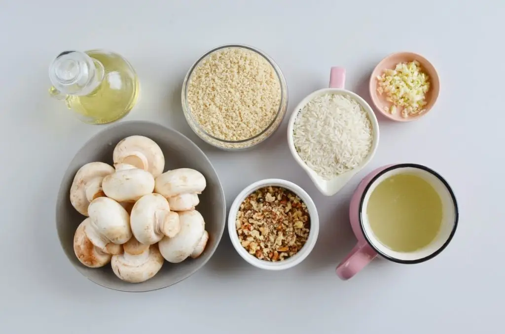 Ingredients for 7-Ingredient Vegan Stuffed Mushrooms