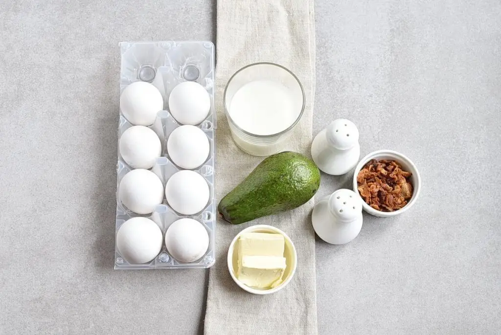 Ingredients for Avocado Scrambled Eggs
