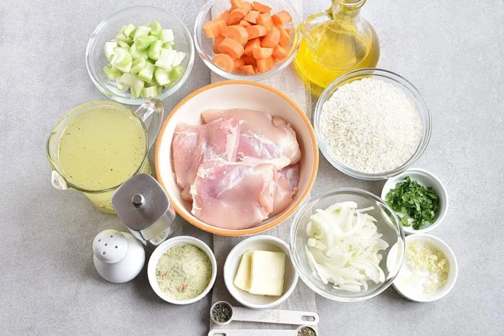 Ingredients for Chicken and Rice Soup