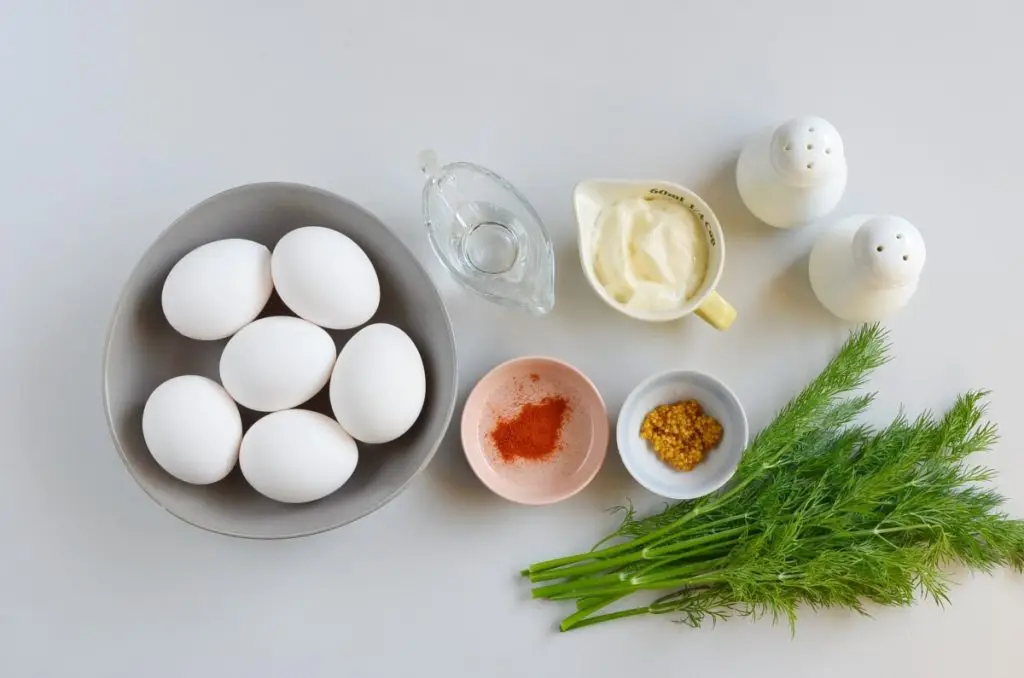 Ingredients for Classic Deviled Eggs
