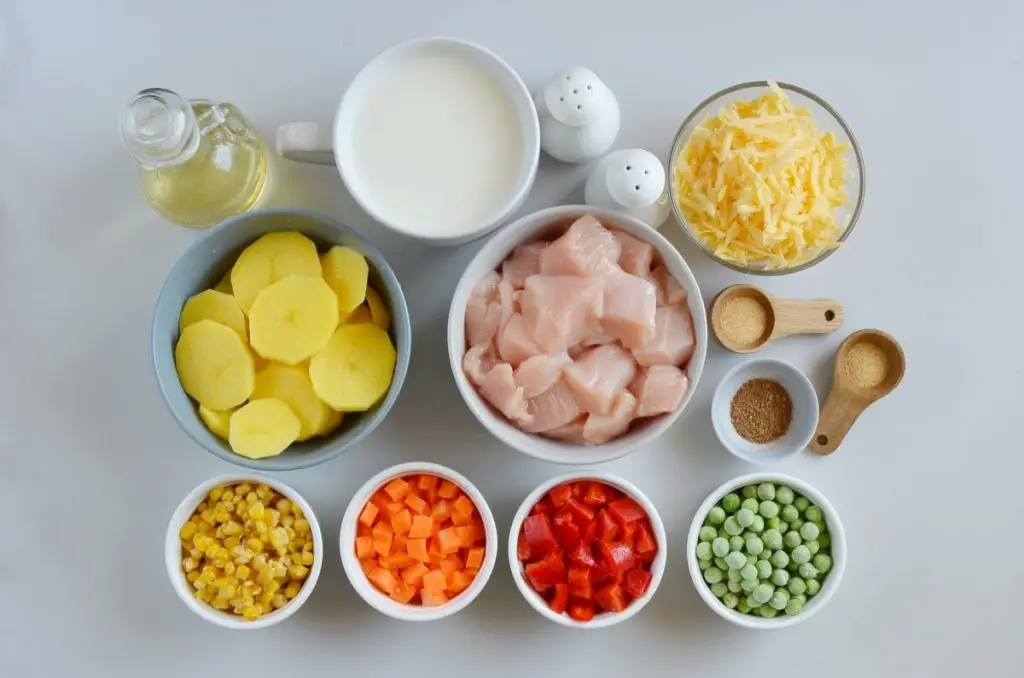 Ingredients for Chicken & Veggie Casserole