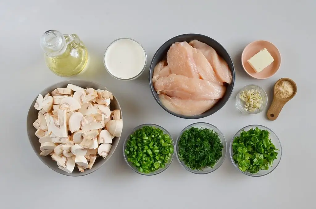 Ingredients for Creamy Herb Mushroom Chicken