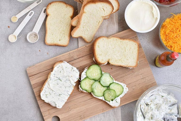 Step 3 - Cucumber and Pimiento Cheese Tea Sandwiches