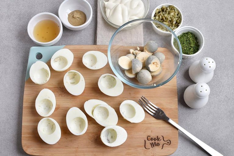 Step 2 - Dill Pickle Deviled Eggs