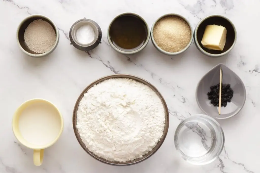 Ingredients for Easter Bird Bread Rolls