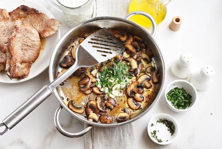 Step 4 - Pork Chops with Creamy Mushroom Sauce