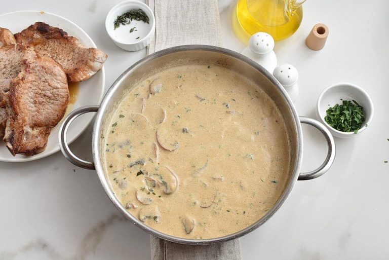 Step 5 - Pork Chops with Creamy Mushroom Sauce