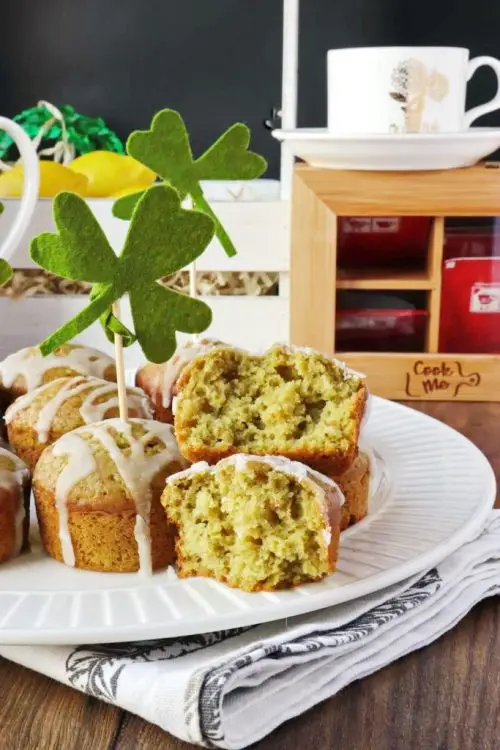 Fluffy Matcha Lemon Muffins