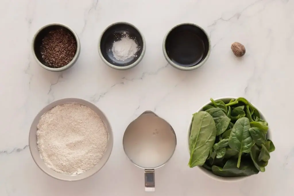 Ingredients for Healthy Green Spinach Pancakes