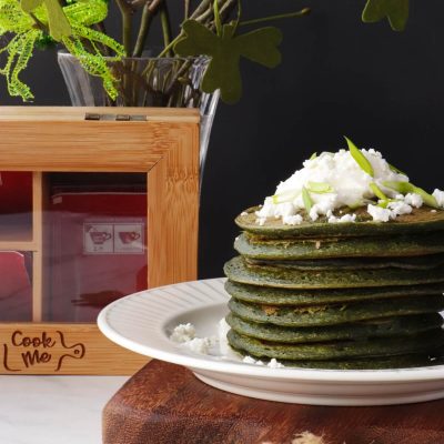 Green Spinach Pancakes Recipe-Vegan Spinach Pancakes-Healthy Spinach Pancakes