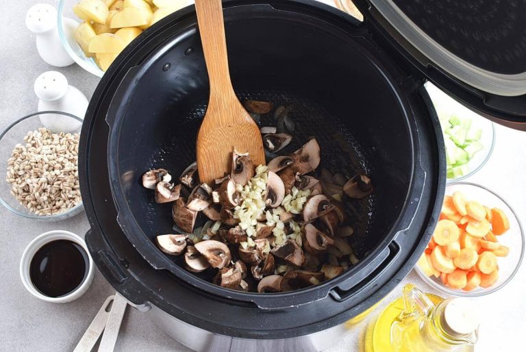 Step 3 - Instant Pot Beef Barley and Mushroom Soup