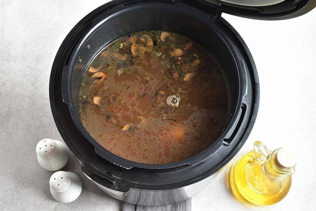 Instant Pot Beef Barley and Mushroom Soup recipe - step 7