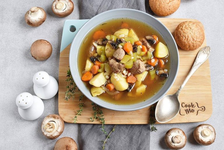 Step 8 - Instant Pot Beef Barley and Mushroom Soup