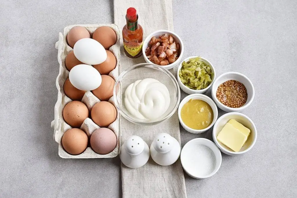 Ingredients for Million Dollar Deviled Eggs