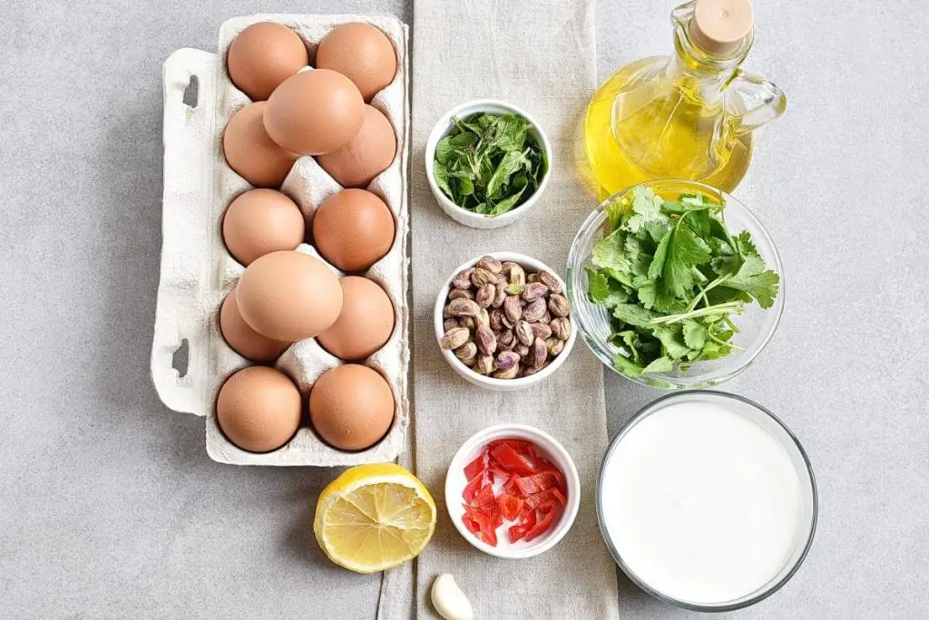 Ingredients for Mint-Pesto Baked Eggs