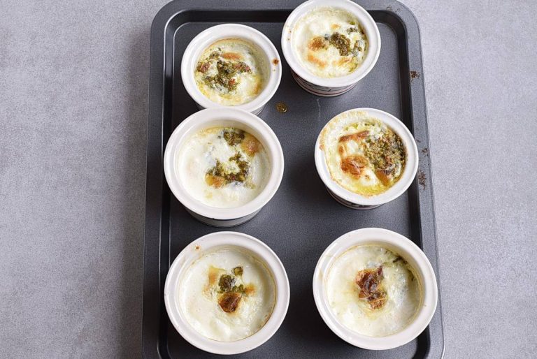 Step 4 - Mint-Pesto Baked Eggs