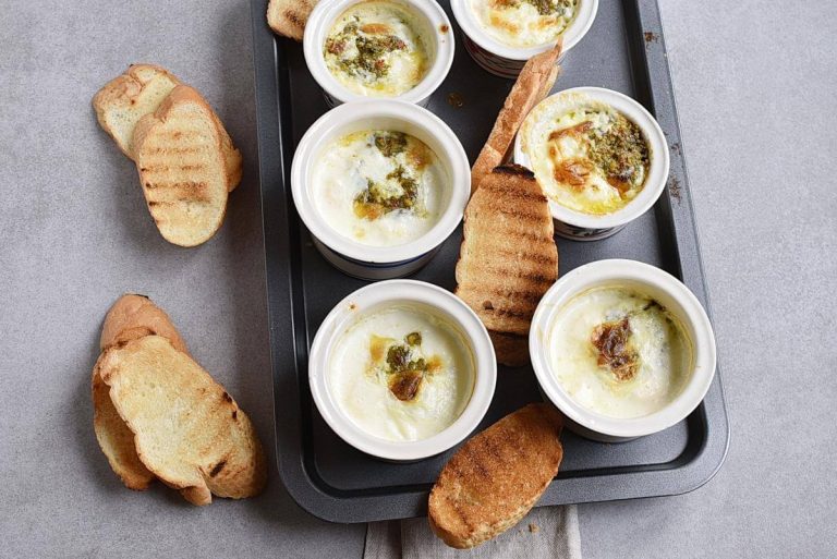Step 5 - Mint-Pesto Baked Eggs