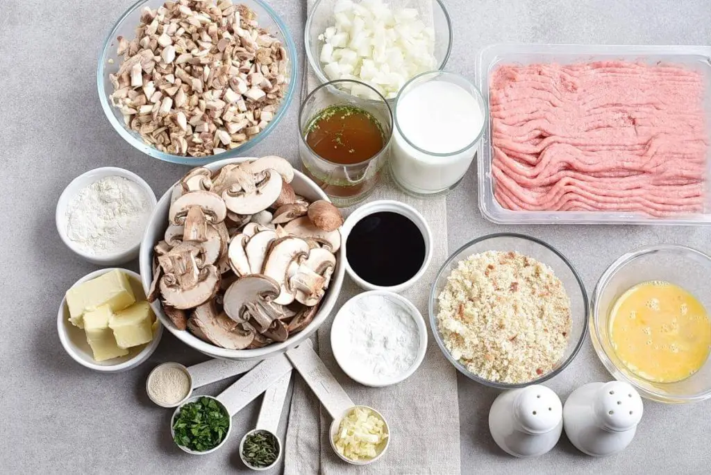 Ingredients for Mushroom Meatloaf with Mushroom Gravy