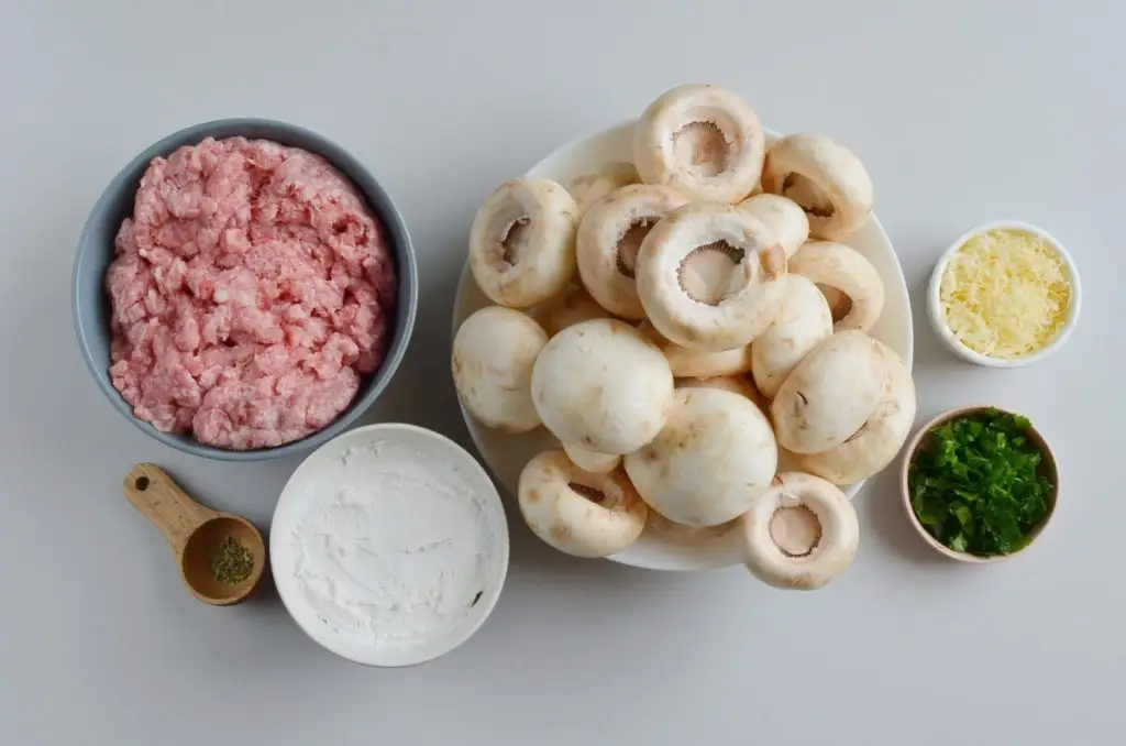 Ingredients for Sausage Stuffed Mushrooms