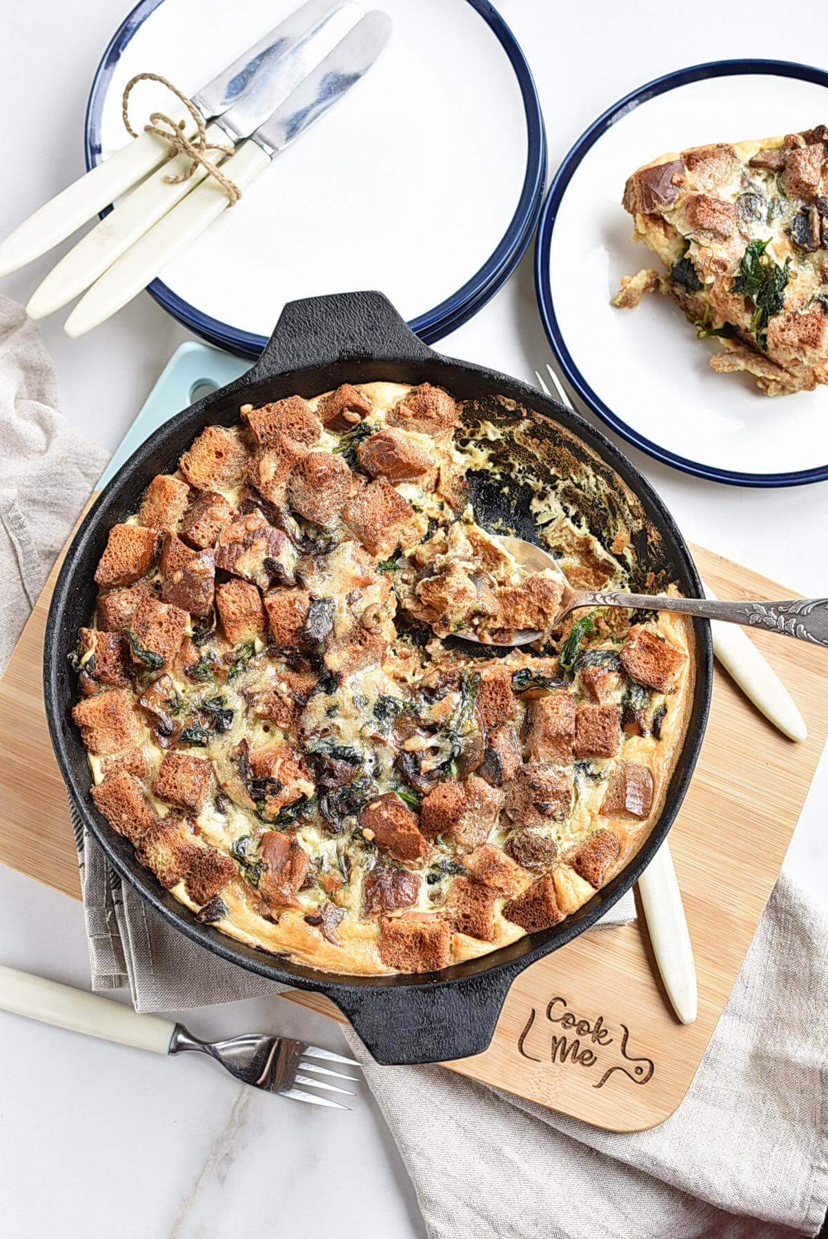 Spinach Mushroom Strata Recipe Cook.me Recipes