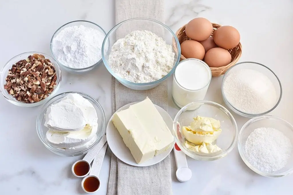 Ingredients for The Best Homemade Italian Cream Cake