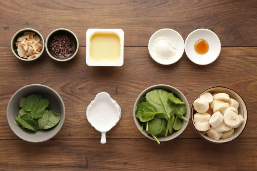 Ingredients for Vegan Minty Shamrock Smoothie