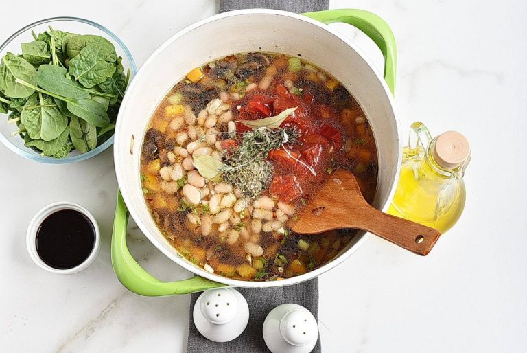 Step 4 - White Bean Tomato Mushroom Soup