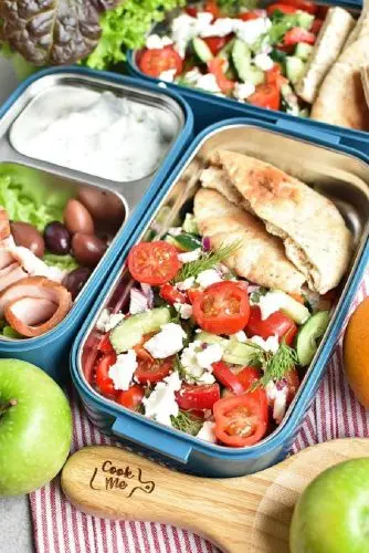 No Cook Greek Pita Bento Box