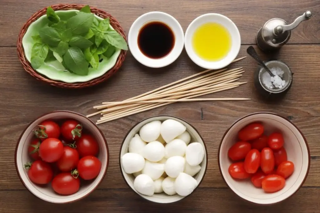 Ingredients for Caprese Skewers