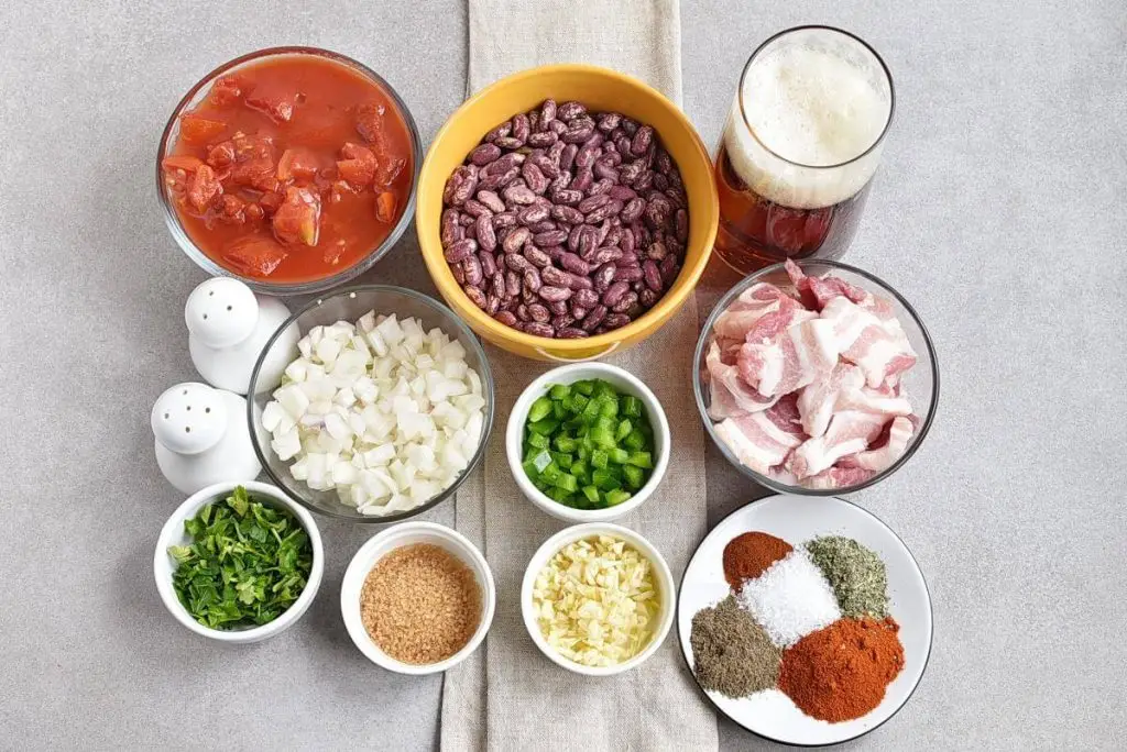 Ingredients for Creamy Borracho Beans