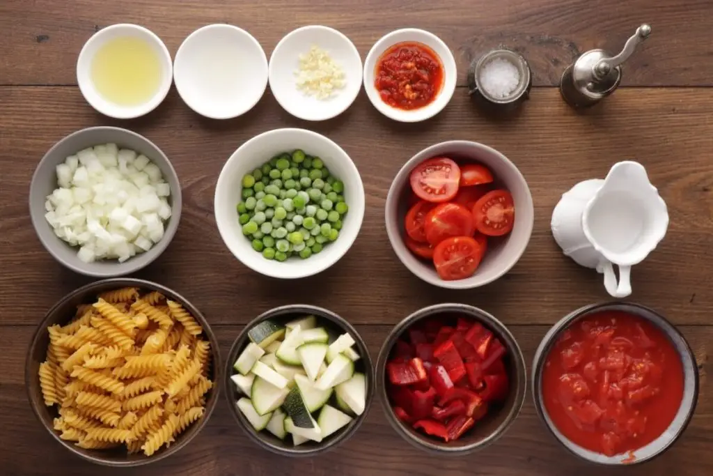 Ingredients for Creamy Vegan One-Pot Pasta