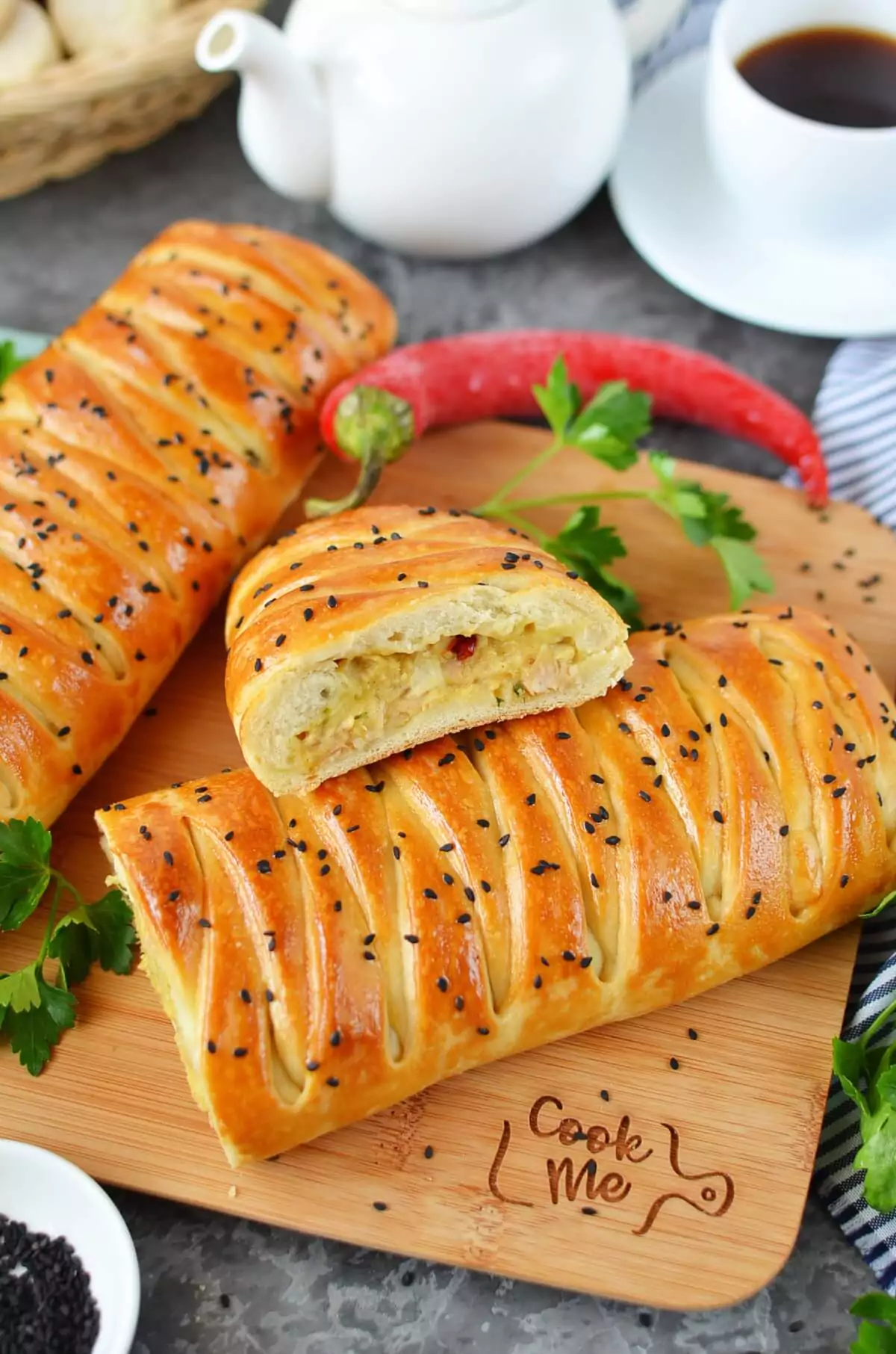 Easy Braided Chicken Bread