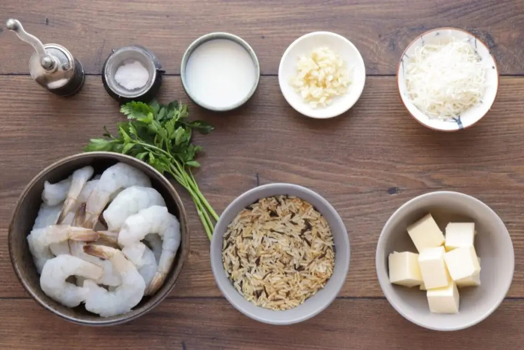 Ingredients for Garlic Butter Shrimp and Rice