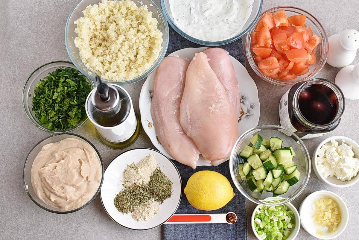 Ingridiens for Greek Healthy Chicken Meal Prep Recipe