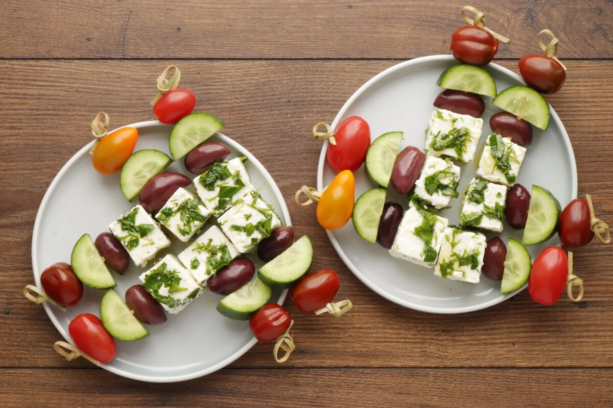 Greek Salad Skewers - Olive Tomato