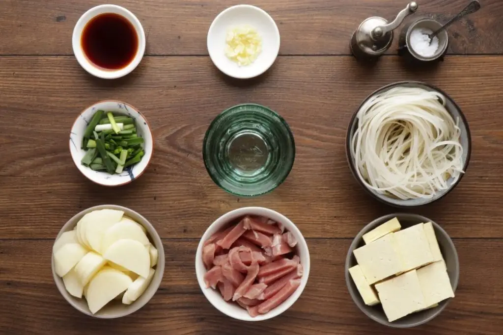 Ingredients for Korean Potato Soup with Beef – Gamjaguk
