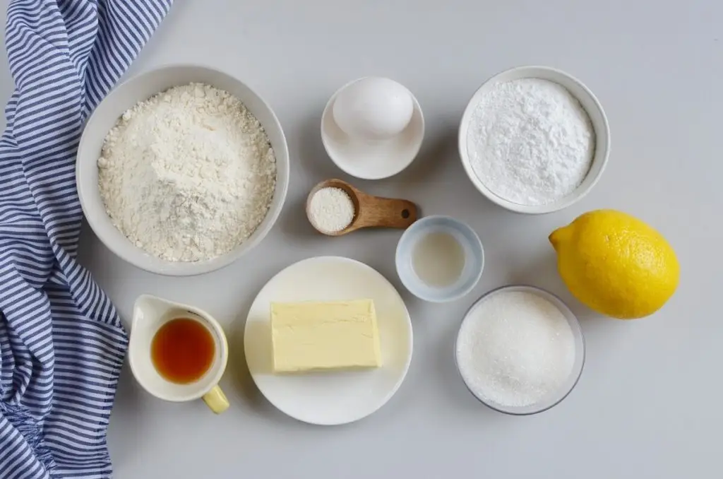 Ingredients for Lemon Sugar Cookies