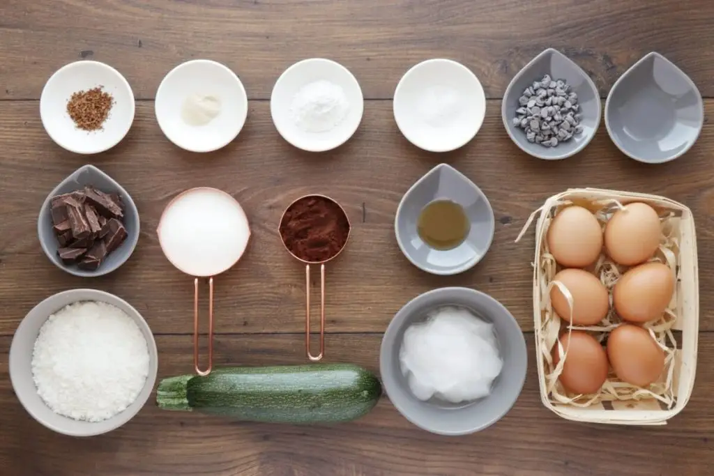 Ingredients for Low-Carb Chocolate Zucchini Muffins