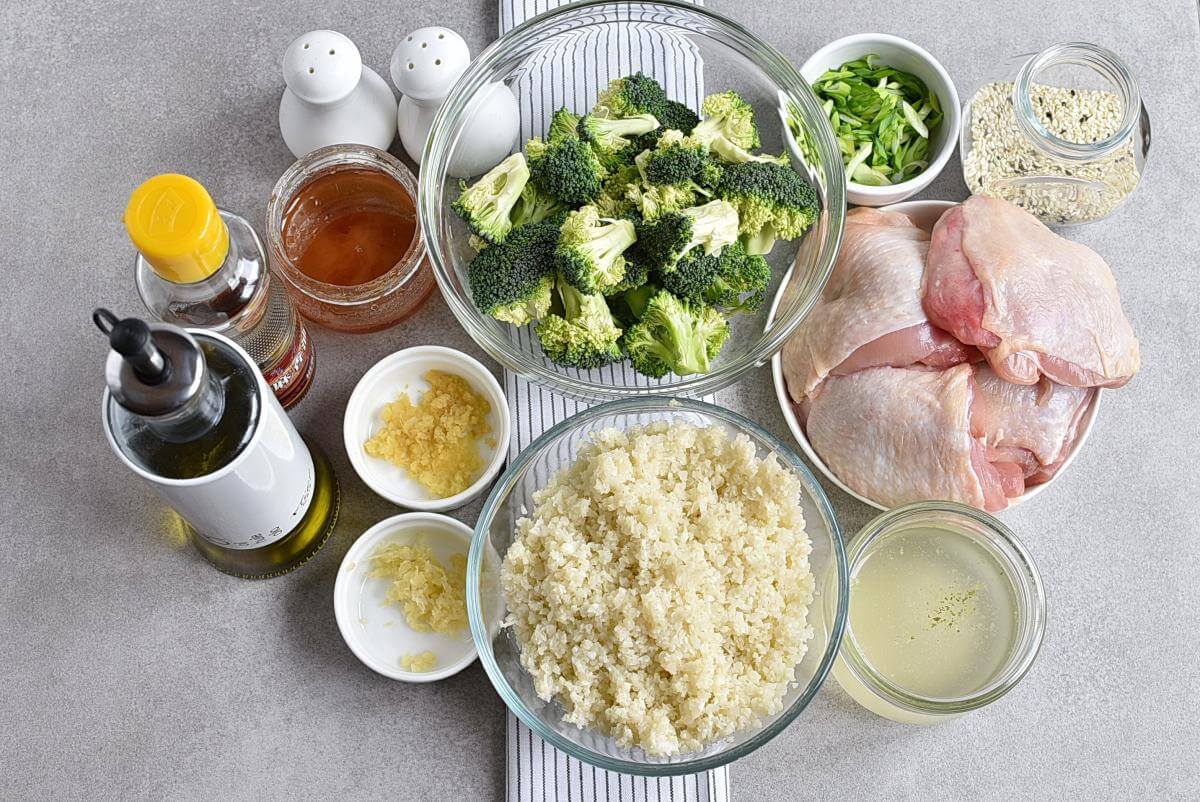 Ingridiens for Meal-Prep Honey Sesame Chicken with Broccoli