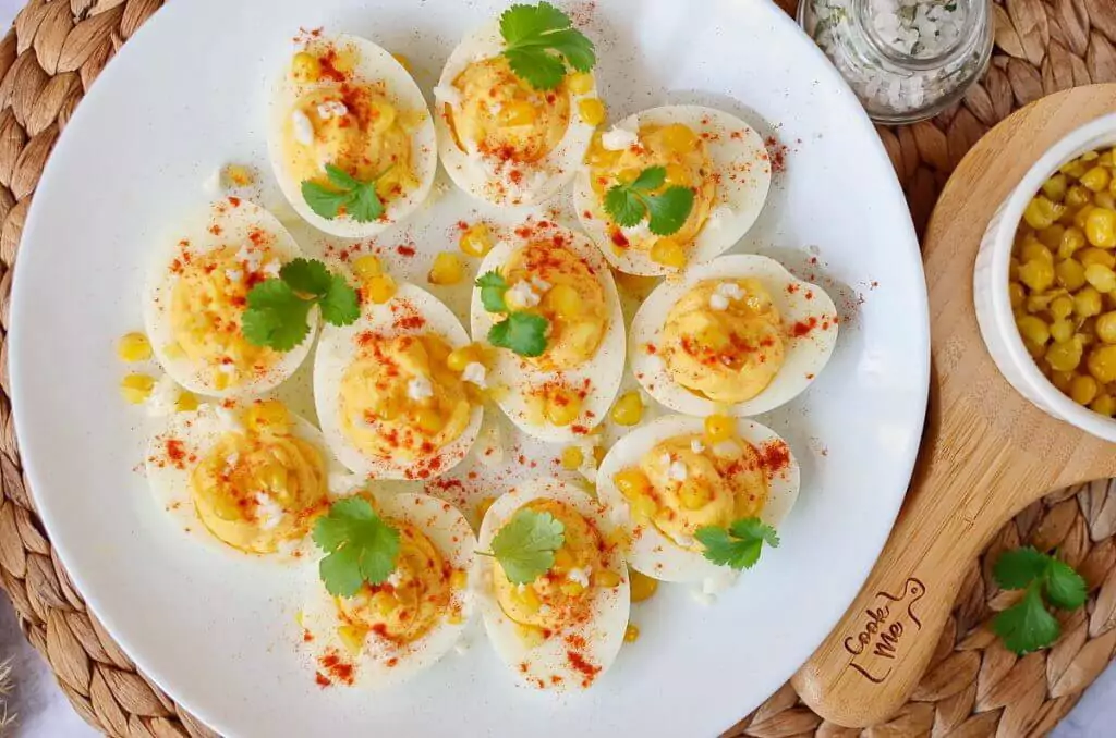 Mexican Street Corn Deviled Eggs