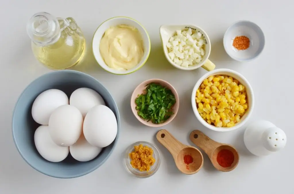 Ingredients for Mexican Street Corn Deviled Eggs
