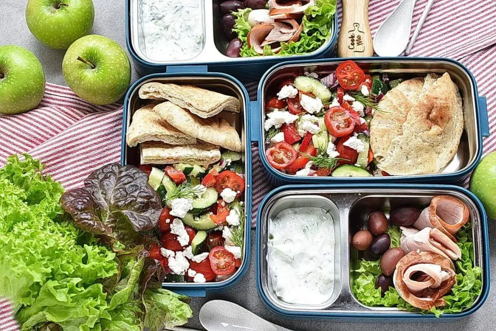 No Cook Greek Pita Bento Box