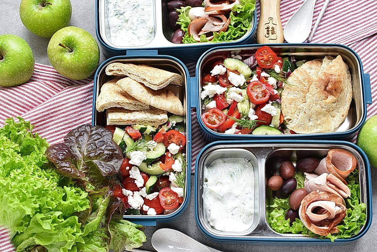 No Cook Greek Pita Bento Box