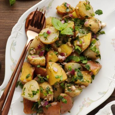 No-Mayo Vegan Potato Salad Recipe-Herbed Potato Salad-Potato Salad No Mayo