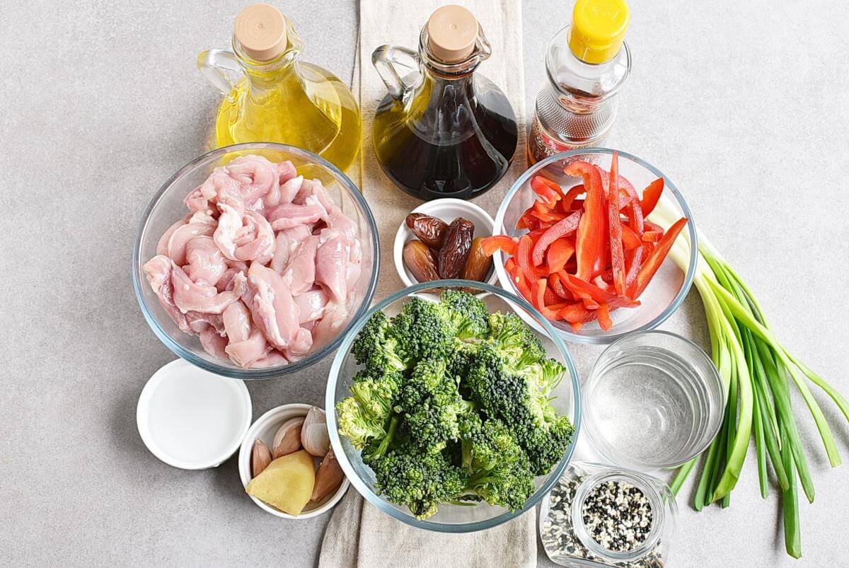 Ingridiens for Sheet Pan Garlic Ginger Chicken & Broccoli