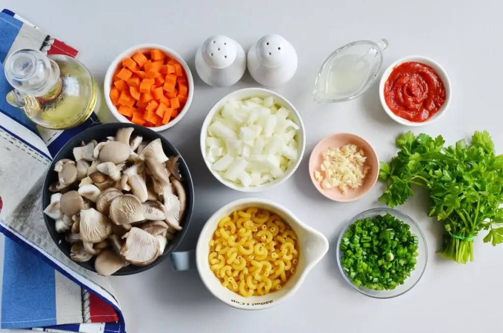 Ingredients for Vegan Oyster Mushroom Soup