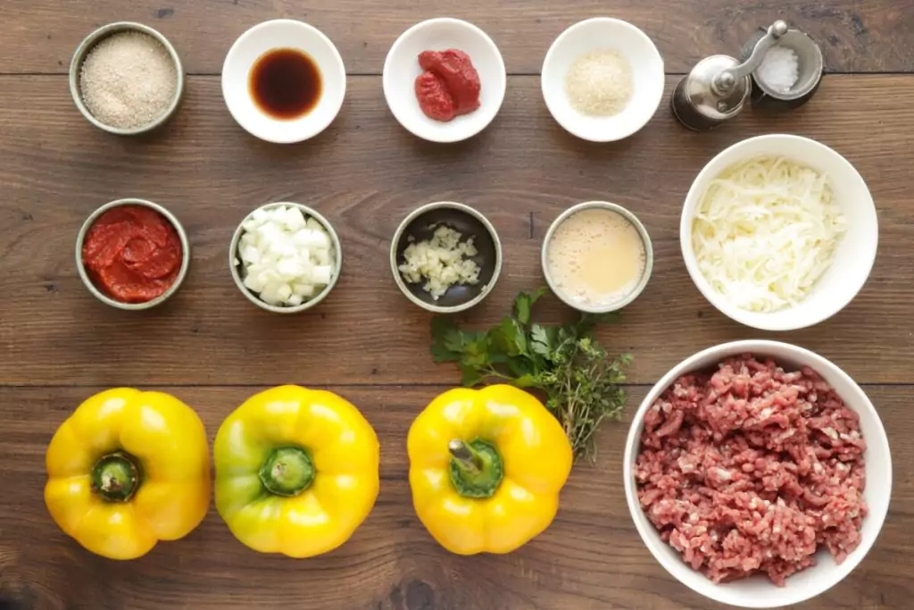 Ingredients for Bell Pepper Mini Meatloaf
