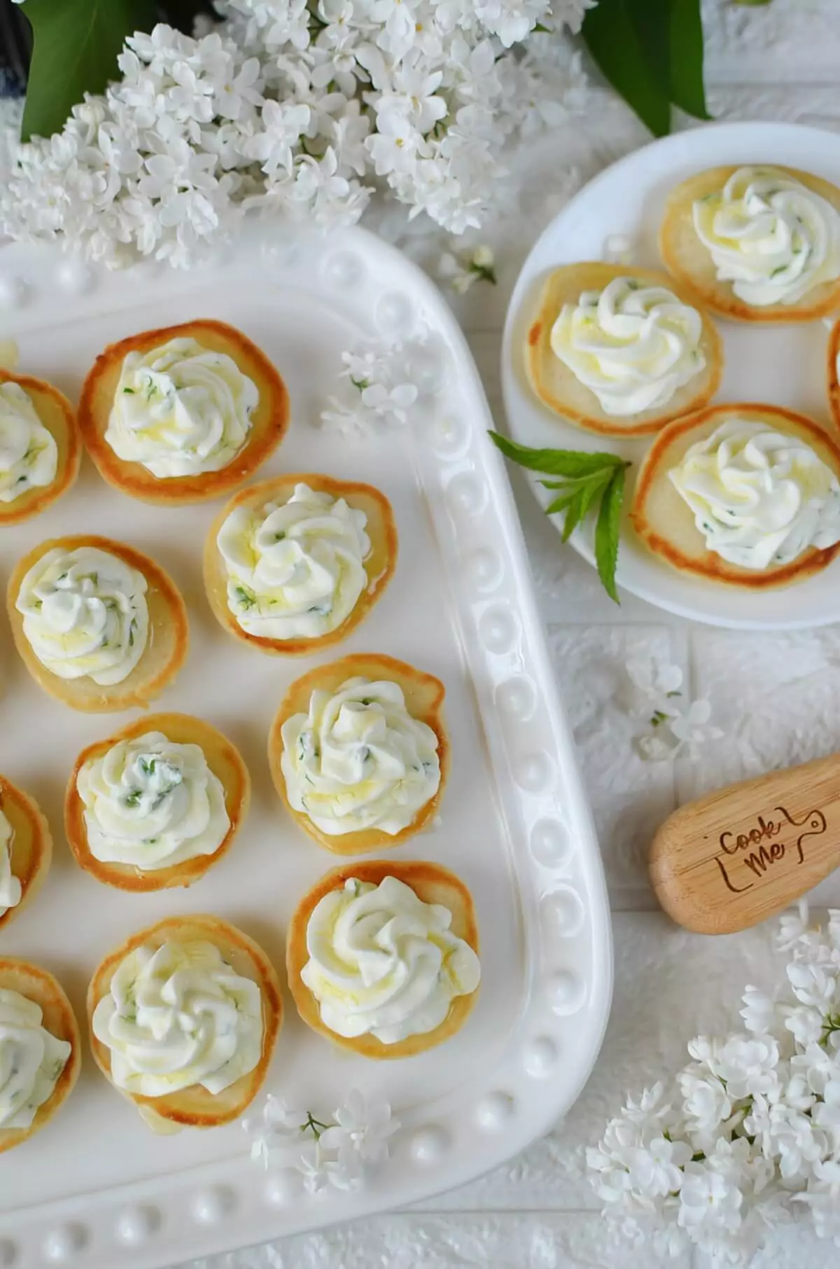 Blinis with Whipped Goat’s Cheese and Honey